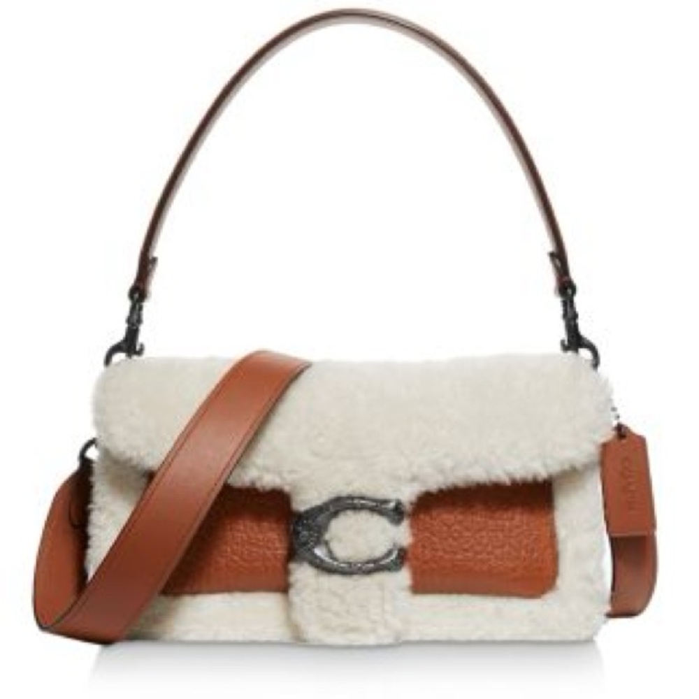 Coach shearling tabby 26 in brown suede and leather - Picture 10 of 12